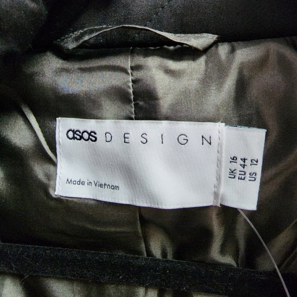 Asos Green Wrap Waist Tie Winter Jacket Size 12 - Picture 11 of 14